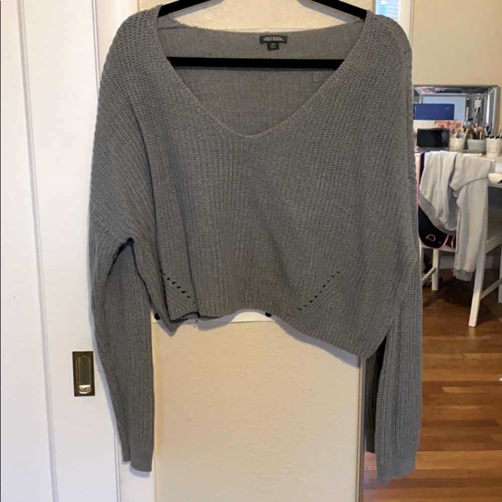 Wild Fable Crop Sweater Gray XXL